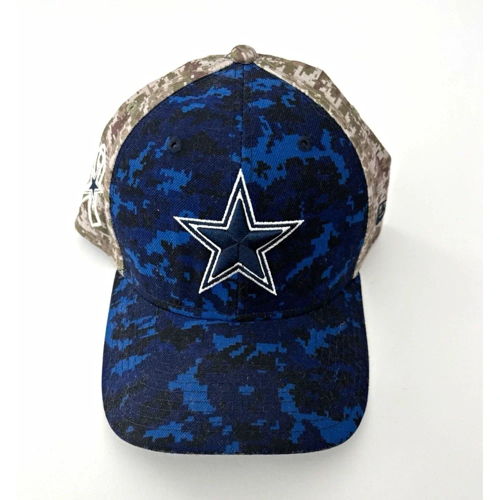 New Era 39THIRTY Dallas Cowboys NFL Blue/Gray Camo Cap Hat Flexfit L/XL
